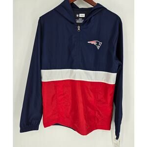 NFL Team Apparel New England Patriots 1/2 Zip Hooded Jacket Men's S New NWT